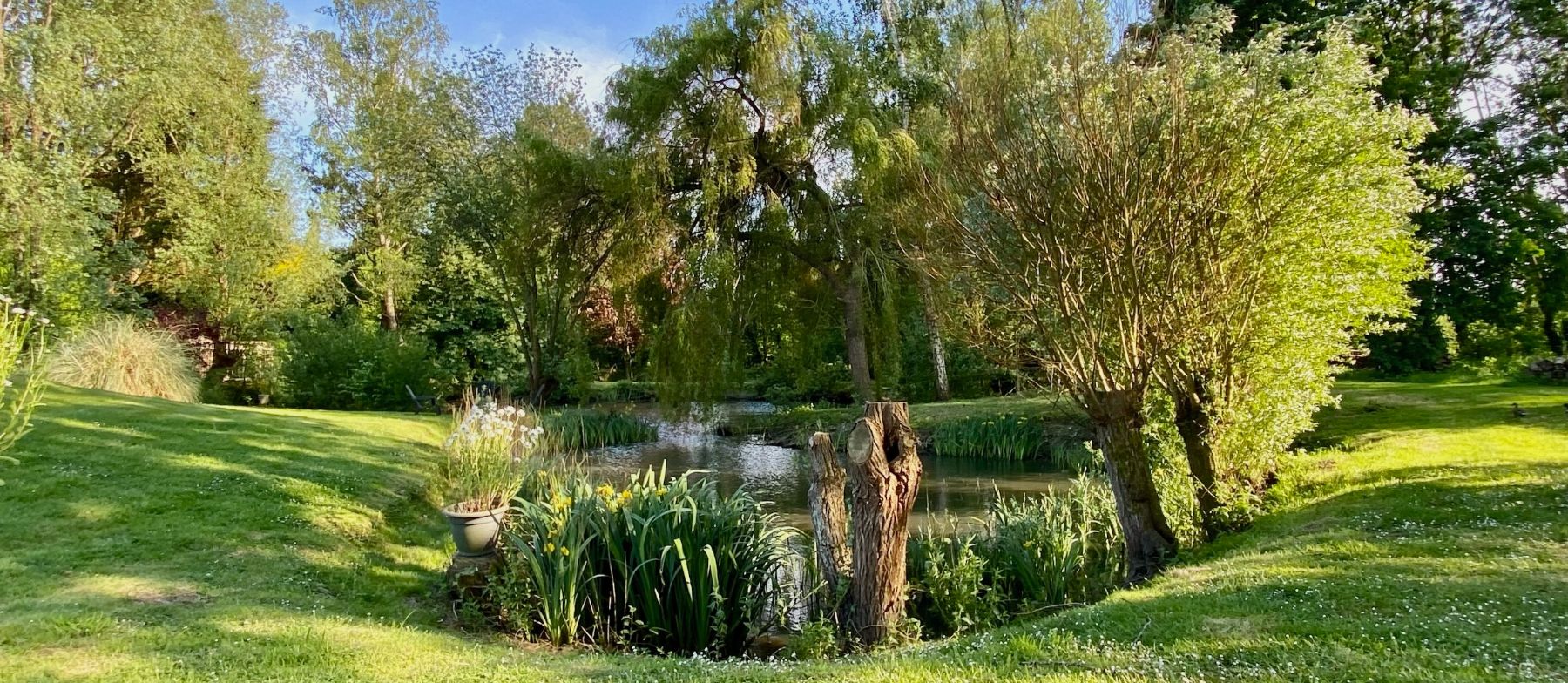 Le parc du gîte au bord de l'étang, Côte d'Opale